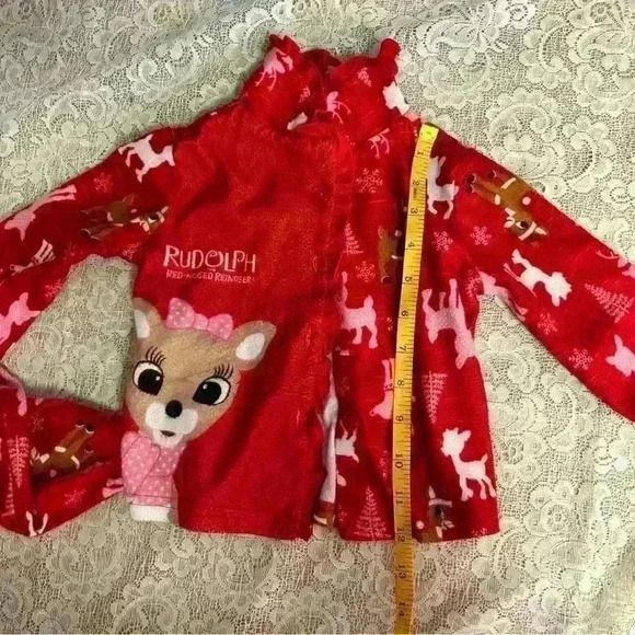 Rudolph the red nosed reindeer Clarice fleece pajamas. Christmas pajamas sz 12M - Picture 12 of 12